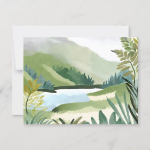 Weelderige Heuvelhelling   Groene Aquarel Natuur S Briefkaart