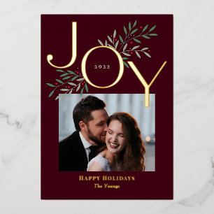 Weelderige Joy Folie Kerstkaart Kerstmis Kaart