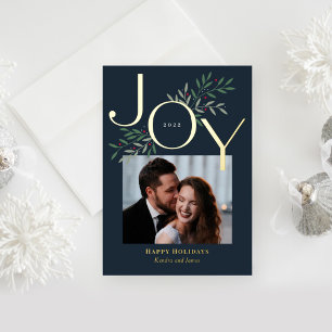 Weelderige Joy Folie Kerstkaart Kerstmis Kaart