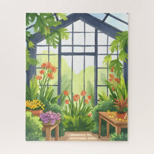 Weelderige Kas   Bloemrijke Botanische Tuin Legpuzzel