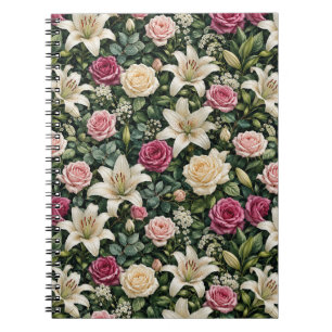 Weelderige Magnolia Bloem Botanische Illustratie Notitieboek