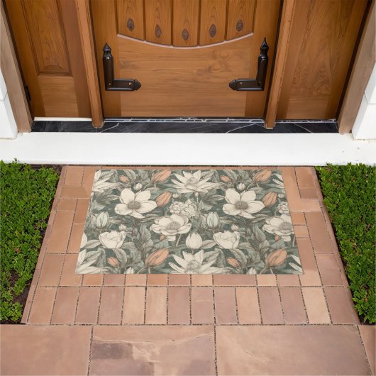 Weelderige Magnolia Floral Botanical Deurmat (Buiten)