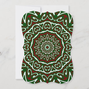 Weelderige Maximalistische Groovy Kerst Mandala Pa Kaart