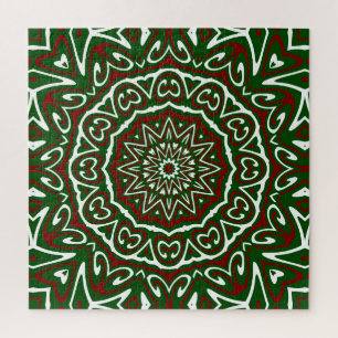 Weelderige Maximalistische Groovy Kerst Mandala Pa Legpuzzel