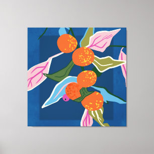 Weelderige Oranje botanicals Canvas Afdruk