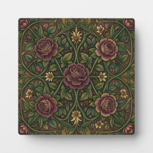 Weelderige Paarse Roos William Morris Stijl Bloemm Fotoplaat