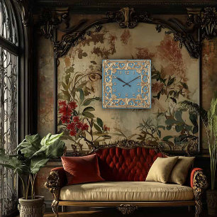 Weelderige perfectie in een Art Nouveau wandklok Vierkante Klok