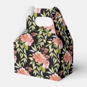 Weelderige rode bloemrijke bruidsbeurten bedankdoosjes (Achterkant)