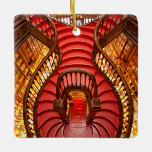 Weelderige rode trap, Portugal Keramisch Ornament