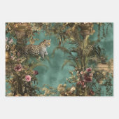 Weelderige scène Leopard Foliage Levendige bloeme Inpakpapier Vel (Voorkant 3)