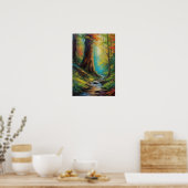 Weelderige schoonheid van het herfstbos poster (Keuken)