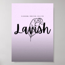 Weelderige Script Poster Minimalistische Lila Muur
