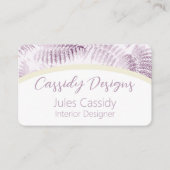 Weelderige Serene Pink Ferns op Arch Visitekaartje (Voorkant)