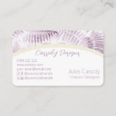 Weelderige Serene Pink Ferns op Arch Visitekaartje (Achterkant)