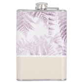 Weelderige Serene Pink Ferns op Sinaasappel Heupfles (Achterkant)