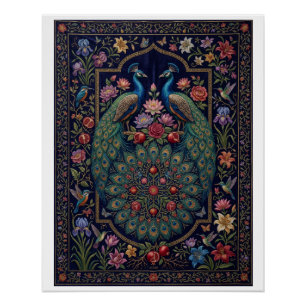 Weelderige Sierlijke Pauw Elegante Botanische Flee Perfect Poster