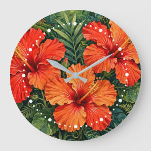 Weelderige Sinaasappel Hibiscus Jungle Bloemen Tro Grote Klok