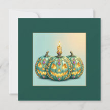 Weelderige Turquoise Jack-O-Lantern Trio met Kaars