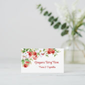 Weelderige Waterverf Aardbeienwijnstok met bloemen Visitekaartje (Staand voorkant)