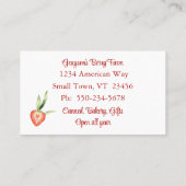 Weelderige Waterverf Aardbeienwijnstok met bloemen Visitekaartje (Achterkant)