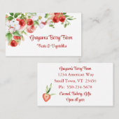 Weelderige Waterverf Aardbeienwijnstok met bloemen Visitekaartje (Voorkant / Achterkant)