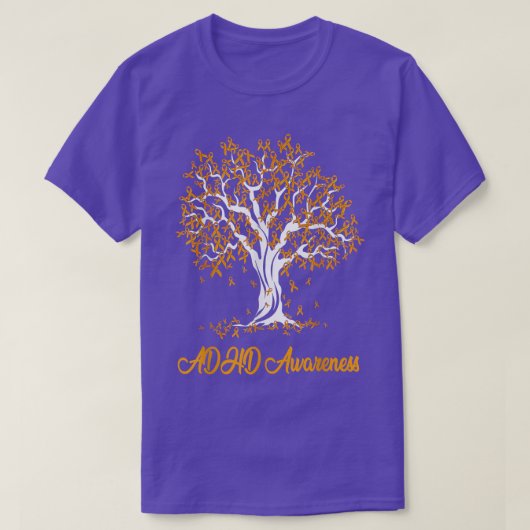 Weemenboom - Oranje Ribbon ADHD-bewustzijn T-shirt (Design voorkant)