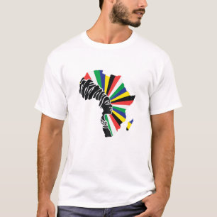 Weemenen Zuid-Afrika Vlag Afrika Kaart Etnische He T-shirt