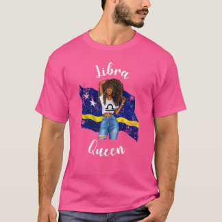 Weemens Afro Libra Queen van Curacao Zodiac Birthd T-shirt
