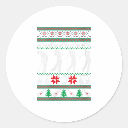 Weemens Funny Golf geeft Ugly Kerstmis Ronde Sticker (Voorkant)
