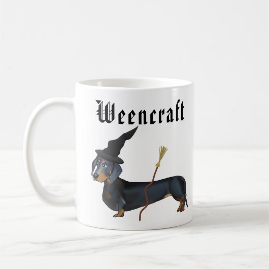 Weencraft Dachshund Witch Funny Koffiemok (Links)