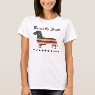 Weenie de mensen teckel 4 juli t-shirt