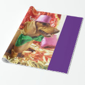 Weenie Dog Birthday Gift Wrap Cadeaupapier (Uitgerold)