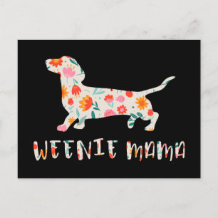 Weenie Mama Dachshund floraal Briefkaart