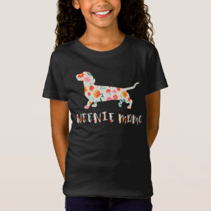 Weenie Mama Dachshund floraal T-shirt