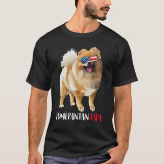 Weenie Papa Pomeranian Dad Dog Pomeranian T-shirt