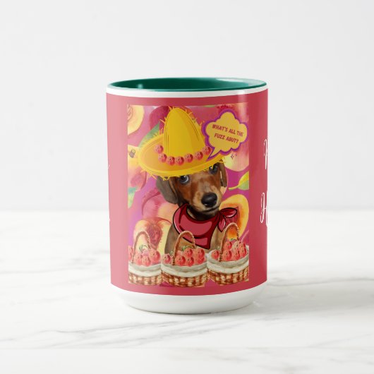 Weenie Peach Farmer Café Mug (Centre)