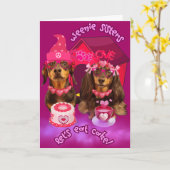 Weenie Soeurs Mangeons la carte de voeux de gâteau (Fleur jaune)