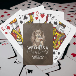 Weenies and Martinis Dachshund Illustration Pokerkaarten