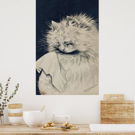  Weeping Cat beroemd gemaakt door Louis William Wa Poster