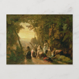 Weeping van de dochter van Jephthah, 1846 Briefkaart