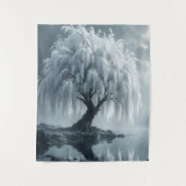 Weeping willow by a pond, black and white wandkleed (Voorkant)