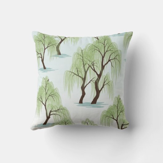 Weeping willow design kussen (Achterkant)
