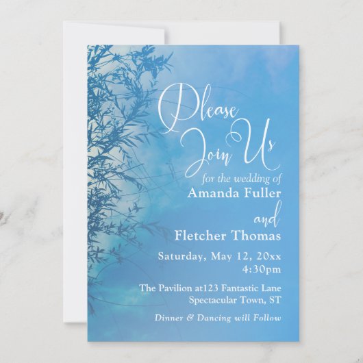 Weeping Willow Etheal Dreamy Sky Wedding 2 Kaart (Voorkant)