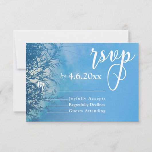 Weeping Willow Etheal Dreamy Sky Wedding RSVP (Voorkant)