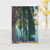 Weeping Willow Tree bij Lake Wenskaart Kaart (Gele Bloem)