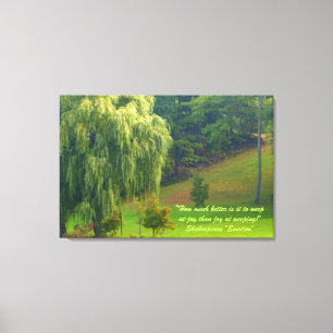 Weeping Willow Tree Hill Canvas Afdruk