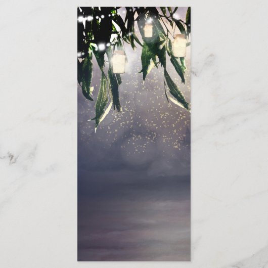 Weeping Willow Tree & Mason Jar Lights Menu Kaart (Achterkant)