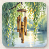Weeping Willow, Windchimes en Lake Bier Onderzetter (Voorkant)