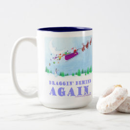 Weer achterop geraakt tweekleurige koffiemok