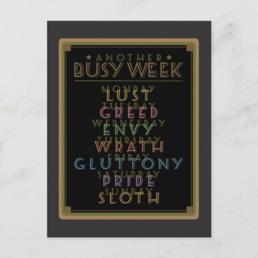 Weer een drukke week zwart GFX Briefkaart (Voorkant)